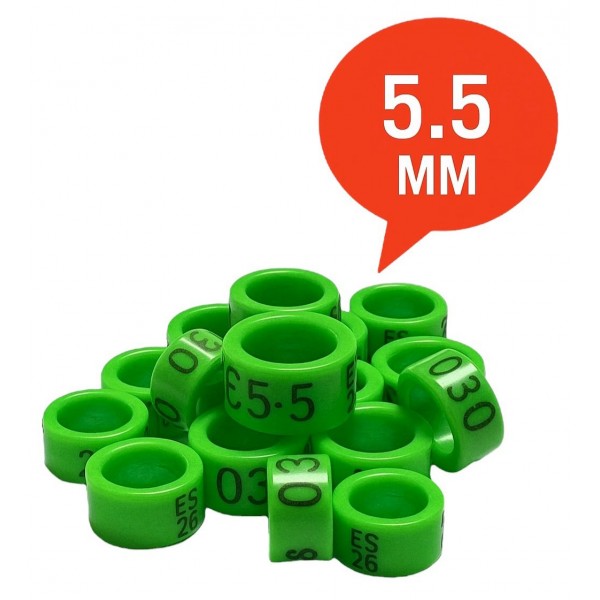 Ninfas / Anillas Grabadas con año y numeradas de carbono 5,5mm Anillas