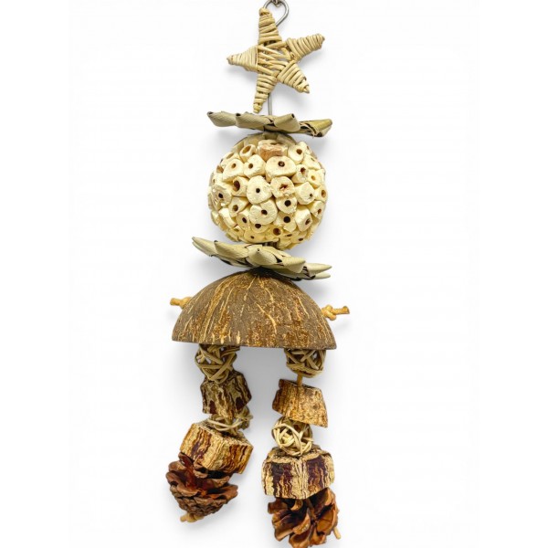 Juguete natural geri coco, cuerdas 32 cm Juguetes para aves