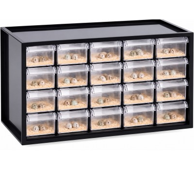 Organizador de puestas para aves con 20 cajones