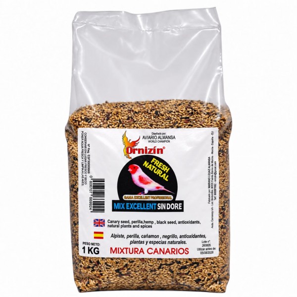 Ornizín Mix Excellent Sin Doré 1 kg – Mixtura de semillas para canarios Comida para canarios