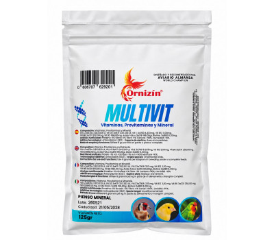 Multivit Ornizín – Vitaminas para aves ornamentales | 125 g
