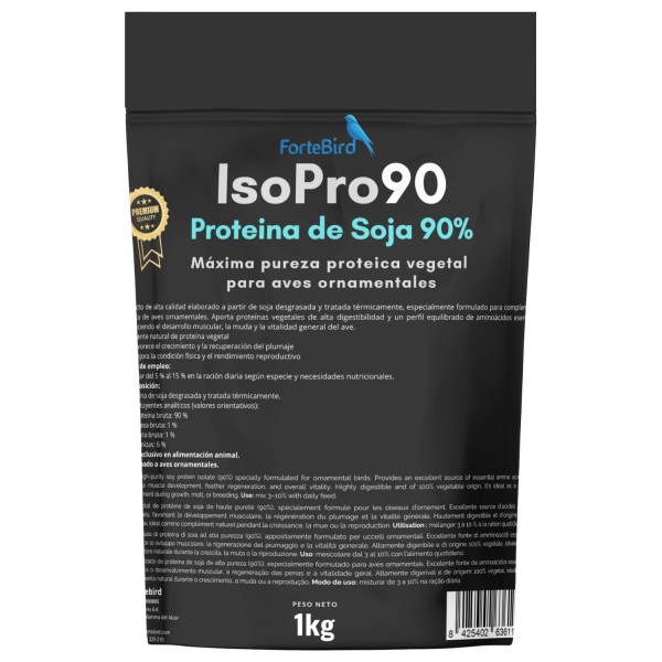 Fortebird IsoPro 90 1 kg– Proteína de Soja 90%