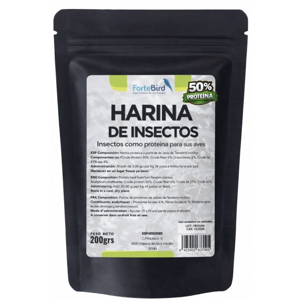 Harina de Insectos Fortebird 200 grs ForteBird