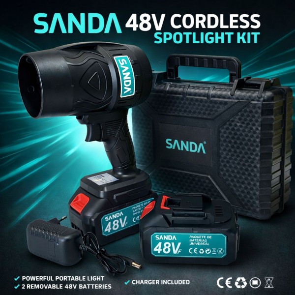 Soplador Turbo Industrial Sanda SD-5938 con Batería 48V Accesorios para aviarios 