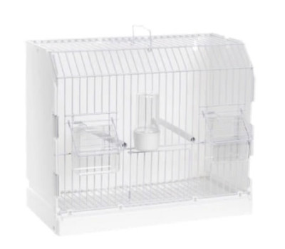 Jaula de exposición blanca 2GR comederos altos (315/FB3A)