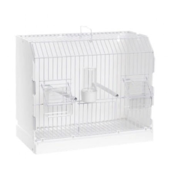 Jaula de exposición blanca 2GR comederos altos (315/FB3A) Jaulas de cría y de exposición