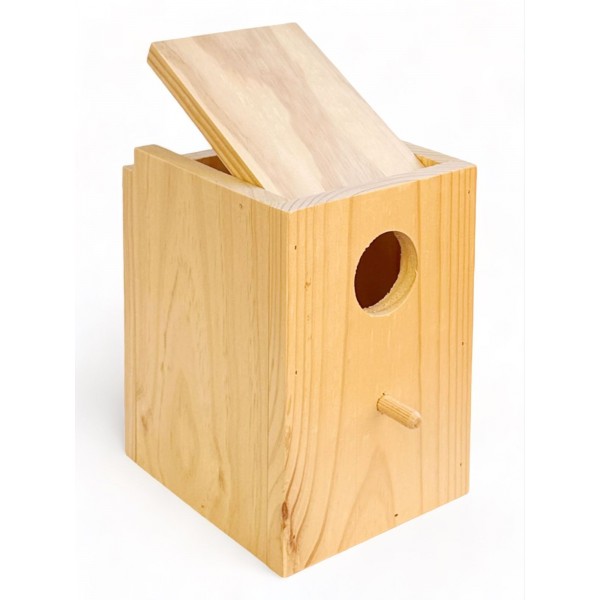 Nido de madera de pino para Agaporni Vertical Nests and accessories for the nest
