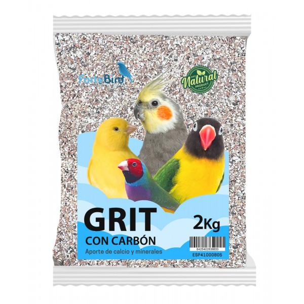 Grit con Carbón Fortebird 2Kg Grit y cales Grit con Carbón Fortebird 2Kg Grit y cales