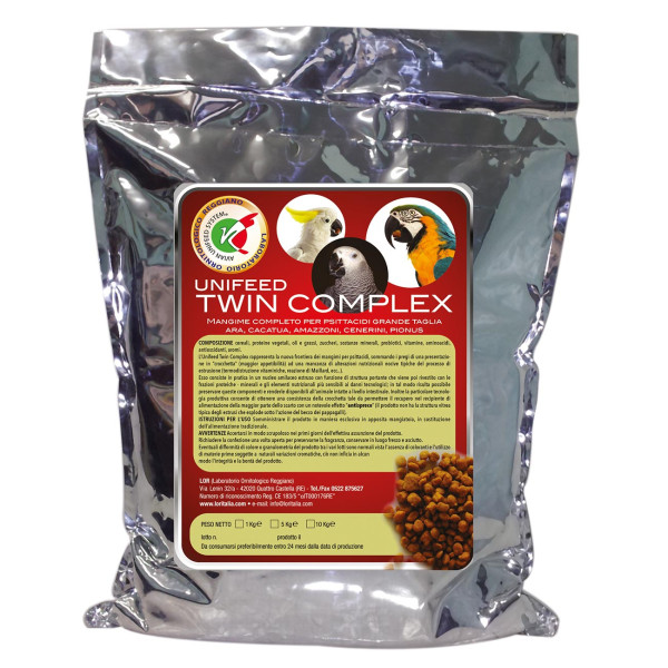 Unifeed Twin Complex - Alimento completo para pájaros para psitácidos de gran tamaño Food for parrots Unifeed Twin Complex - Alimento completo para pájaros para psitácidos de gran tamaño Food for parrots