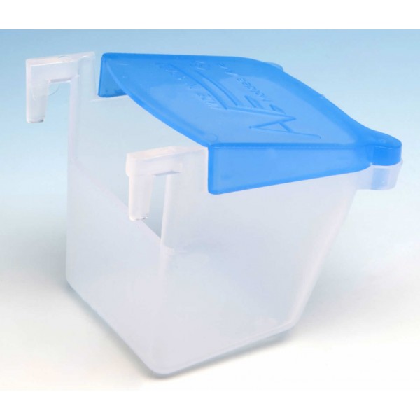 Comedero individual con ganchos y tapa azul moldes aves Feeders Comedero individual con ganchos y tapa azul moldes aves Feeders
