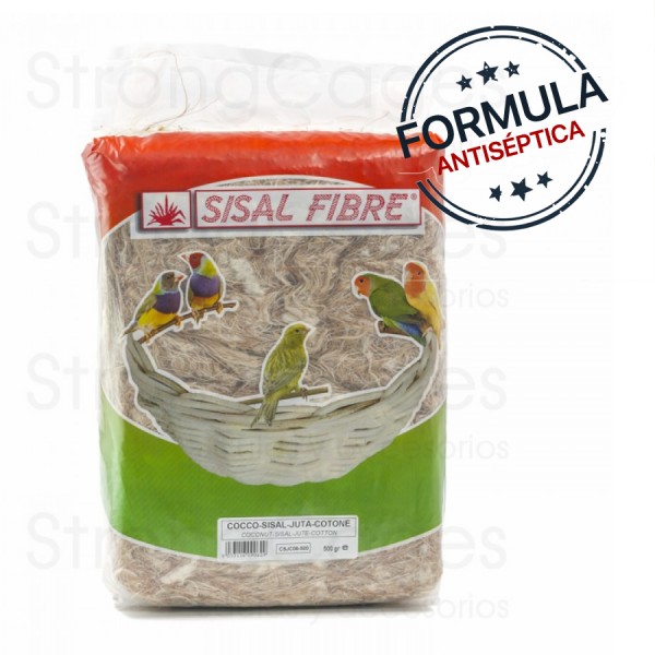Coco-Sisal-Yute-Algodon  con fórmula activa y antiséptica Nidos y accesorios para el nido