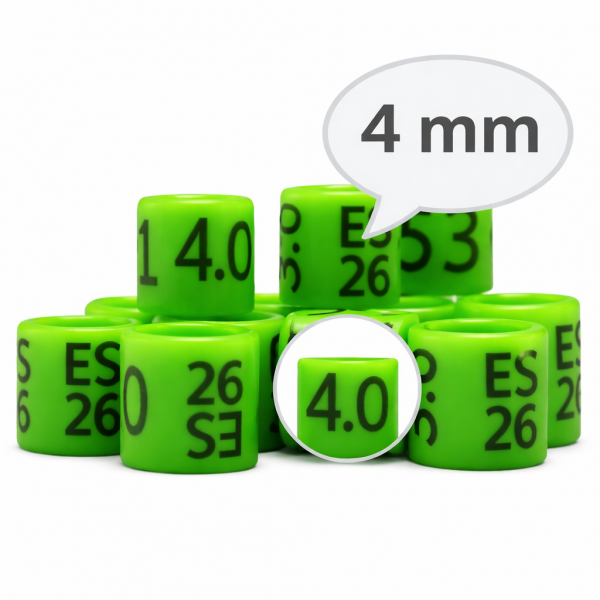 Periquitos / Anillas Grabadas con año y numeradas de carbono 4 mm Rings