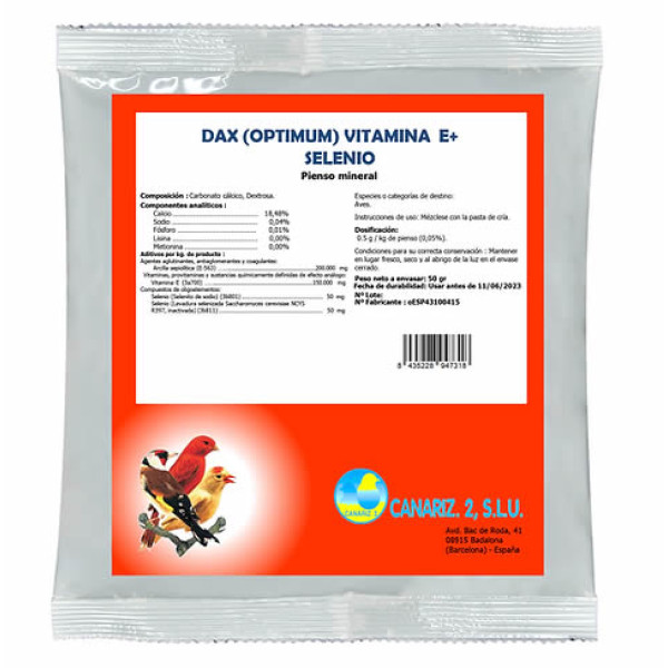 DAX Optimum Vitamina E + Selenio 200gr Canariz