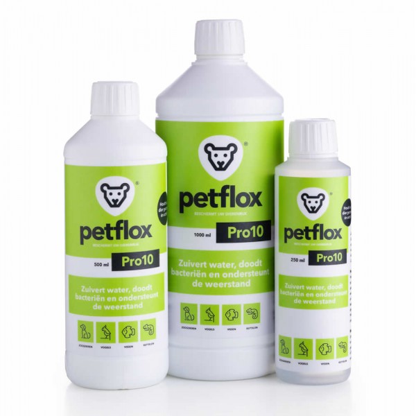 Petflox Pro10  (Purifiza e higieniza el agua de sus aves, perros, reptiles y peces) Acidificantes