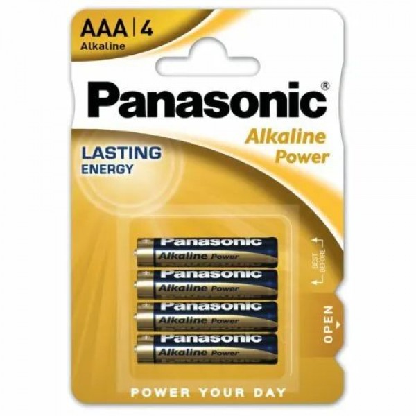 Blíster 4 Pilas Alcalinas 1,5V PANASONIC AAA LR03 para maquinaria de aviario Accesorios para aviarios 