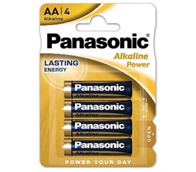 Blíster 4 Pilas Alcalinas 1,5V PANASONIC AA LR6 para maquinaria de aviario