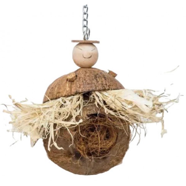 Coco relleno de fibra de coco 33 x 12 cm Juguetes para aves Coco relleno de fibra de coco 33 x 12 cm Juguetes para aves
