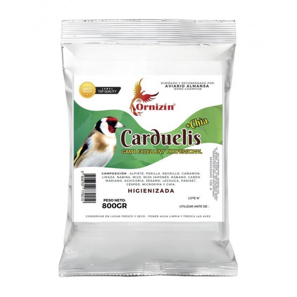 Mixtura Jilgueros Carduelis + Chía (ornizin) 800 gr Food for goldfinches and wild birds Mixtura Jilgueros Carduelis + Chía (ornizin) 800 gr Food for goldfinches and wild birds