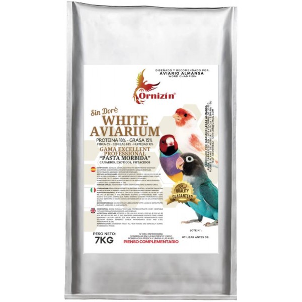 Pasta White Aviarium Ornizin 7kg (NO DORÉ) Pastas Mórbida