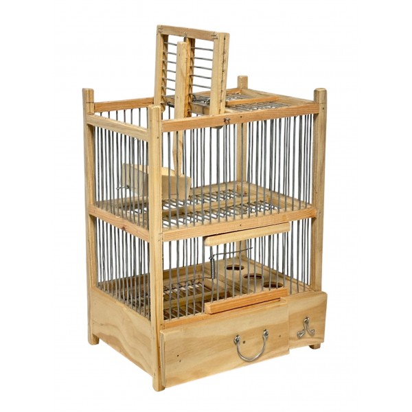 Jaula trampa madera de 1 compartimento con reclamo cage trap