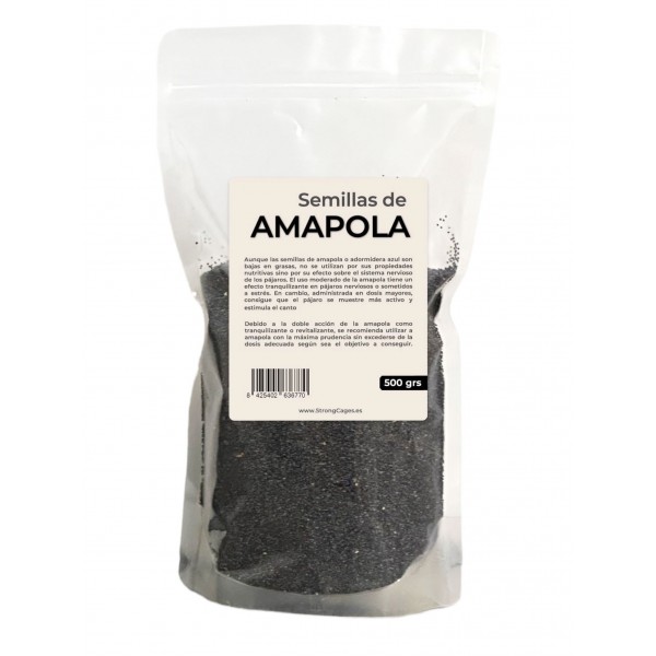 Semilla de Amapola o Adormidera (Semillas para tranquilizar al pájaro o reforzar el canto) Seeds Semilla de Amapola o Adormidera (Semillas para tranquilizar al pájaro o reforzar el canto) Seeds