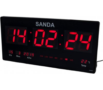 Reloj Digital de pared para Aviario con calendario, termómetro y día de la semana