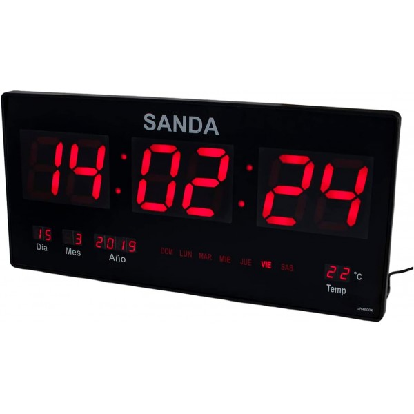 Reloj Digital de pared para Aviario con calendario, termómetro y dia de la semana Accesorios para aviarios 