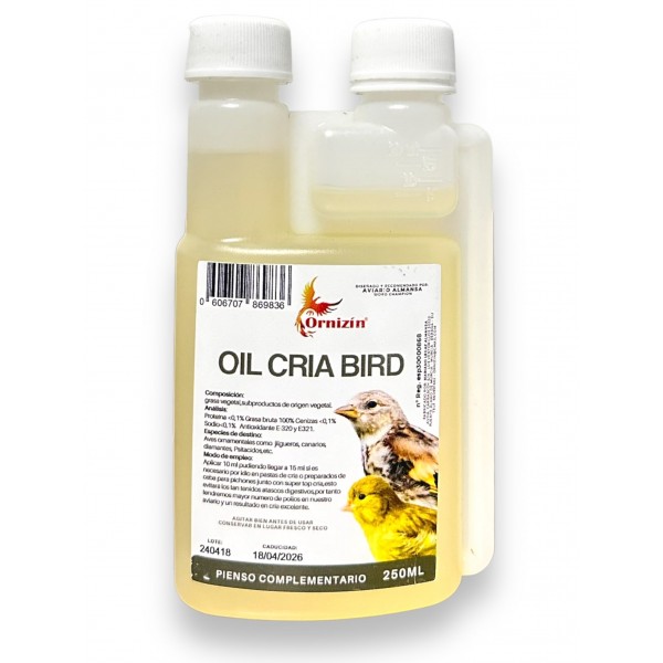 Oil Cria Bird (aceite para la cura de pichones) Parásitos Internos