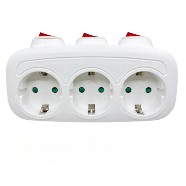 Enchufe triple con interruptor Individual Accesorios para aviarios Enchufe triple con interruptor Individual Accesorios para aviarios