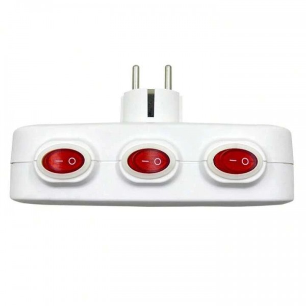 Enchufe triple con interruptor Individual Accesorios para aviarios Enchufe triple con interruptor Individual Accesorios para aviarios