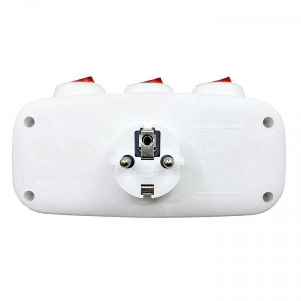 Enchufe triple con interruptor Individual Accesorios para aviarios Enchufe triple con interruptor Individual Accesorios para aviarios