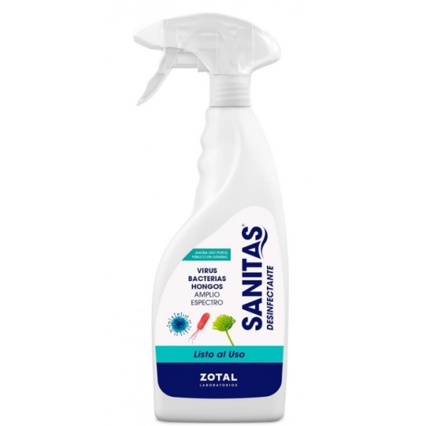 Desinfectante Zotal Sanitas 750 ml (Efectivo contra Virus, Bacterias y Hongos) Higiene de jaulas