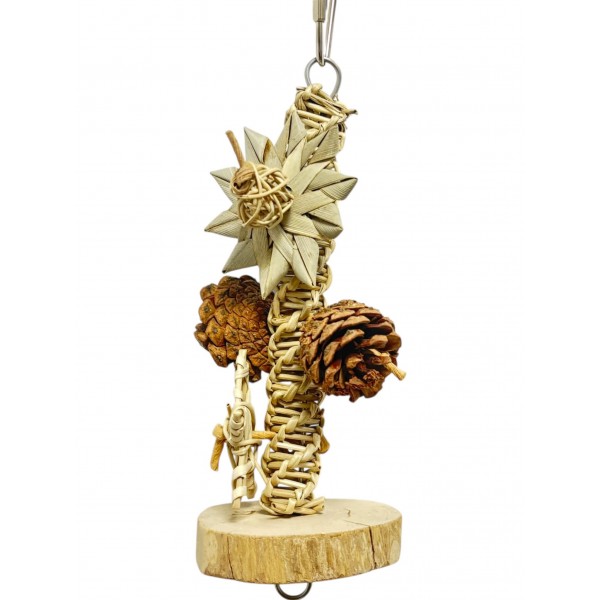 Juguete natural elin cuerdas , madera 23 cm Juguetes para aves