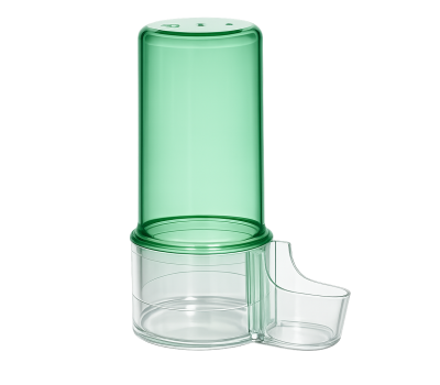 Bebedero Leiria verde con base transparente 80cc
