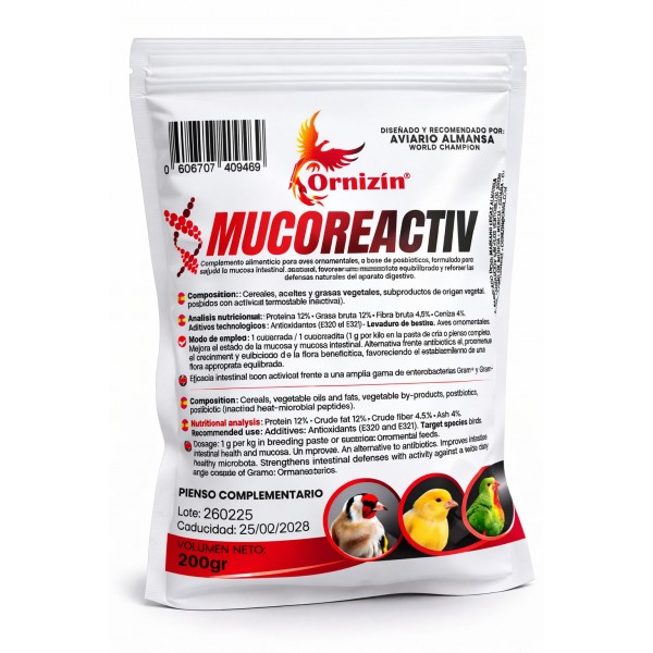 Ornizin Mucoreactiv 200gr (Problemas intestinales) Ornizin