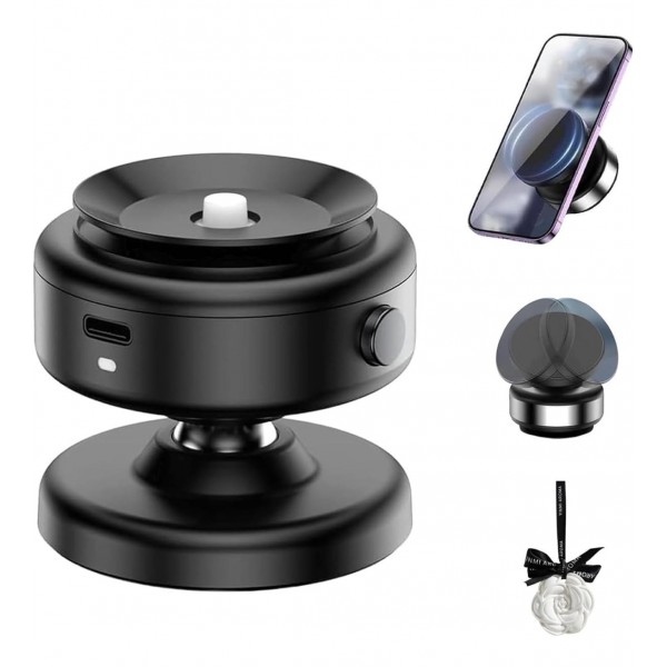 Soporte Magnético para Teléfono de Coche, Joyye Rotación 360° con Ventosa, Navegación para iPhone y Android (A-Negro)