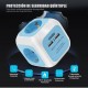 EXTRASTAR Regleta Enchufe 6 en 1 – 4 Tomas + 2 Puertos USB | Cubo Multienchufe de 1,5 m | 3680W / 16A – Azul Iluminación LED y Accesorios EXTRASTAR Regleta Enchufe 6 en 1 – 4 Tomas + 2 Puertos USB | Cubo Multienchufe de 1,5 m | 3680W / 16A – Azul Iluminación LED y Accesorios