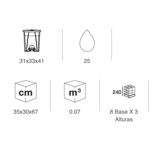 Cubo Basura con pedal 25 Litros para aviario Accesorios para aviarios 