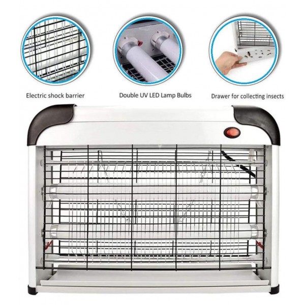 Exterminador eléctrico de insectos 20W/repelente de plagas para interiores, lámpara UV de 2800 voltios, moscas voladoras, insectos, mosquitos, moscas, repelentes, trampas, eliminador, atrapador Accesorios para aviarios Exterminador eléctrico de insectos 20W/repelente de plagas para interiores, lámpara UV de 2800 voltios, moscas voladoras, insectos, mosquitos, moscas, repelentes, trampas, eliminador, atrapador Accesorios para aviarios