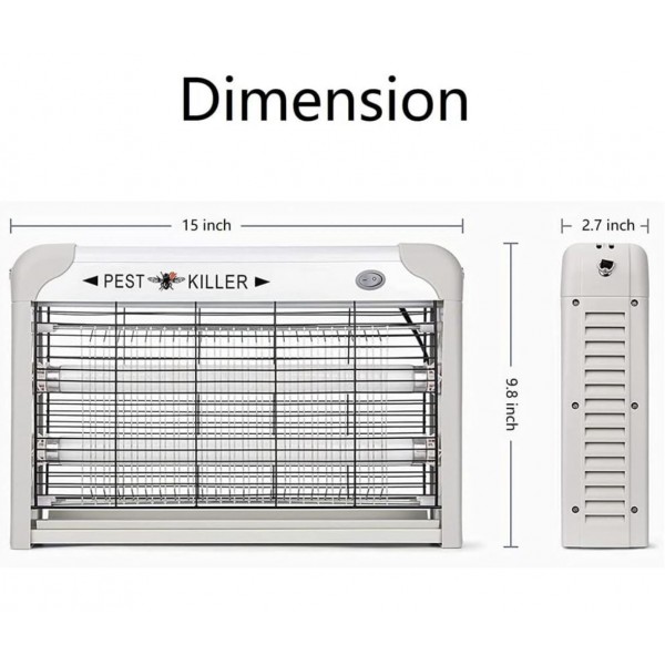 Exterminador eléctrico de insectos 20W/repelente de plagas para interiores, lámpara UV de 2800 voltios, moscas voladoras, insectos, mosquitos, moscas, repelentes, trampas, eliminador, atrapador Accesorios para aviarios Exterminador eléctrico de insectos 20W/repelente de plagas para interiores, lámpara UV de 2800 voltios, moscas voladoras, insectos, mosquitos, moscas, repelentes, trampas, eliminador, atrapador Accesorios para aviarios