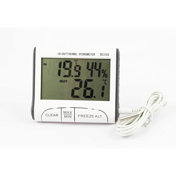 Termómetro Digital para interiores y exteriores con higrómetro LCD de alta precisión ideal para un aviario Termómetro Digital para interiores y exteriores con higrómetro LCD de alta precisión ideal para un aviario