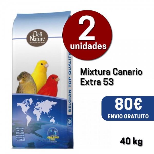 2 Sacos Mixt. Canario Extra nº 53 Deli Nature (40kg) Canary food