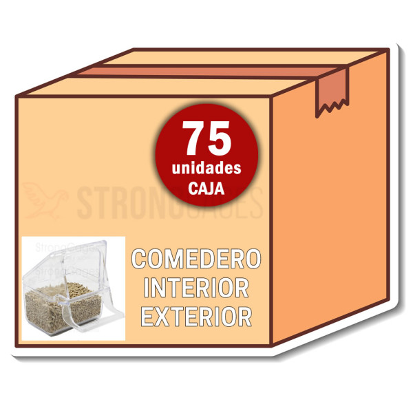 Caja completa comedero para jaula interior y exterior (75 unds) Comederos