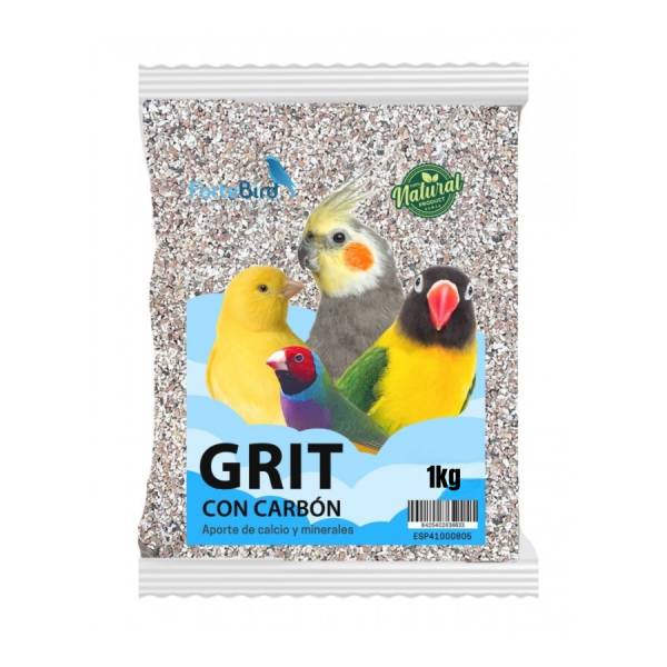 Grit con Carbón Fortebird 1Kg Grit y cales Grit con Carbón Fortebird 1Kg Grit y cales