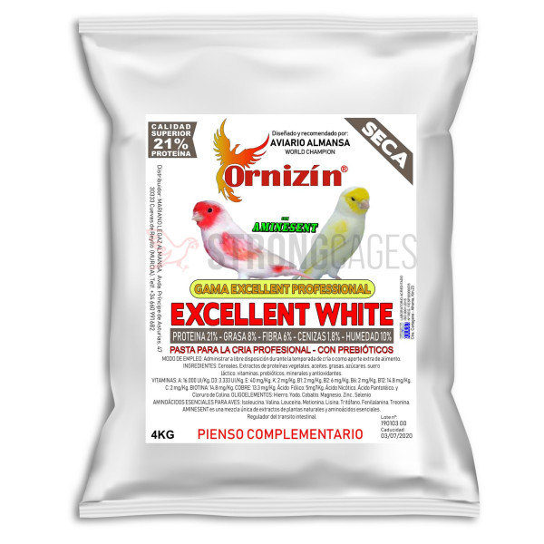 Excellent White Seca Ornizin Comida para canarios