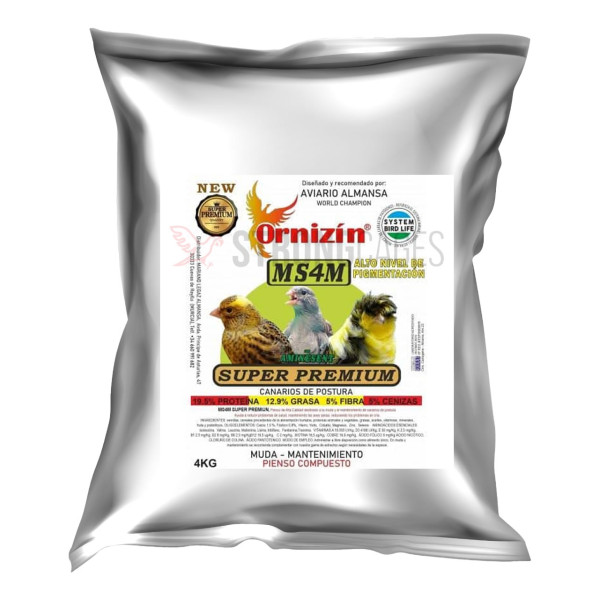 Pienso MS4M Super Premium Postura Comida para canarios