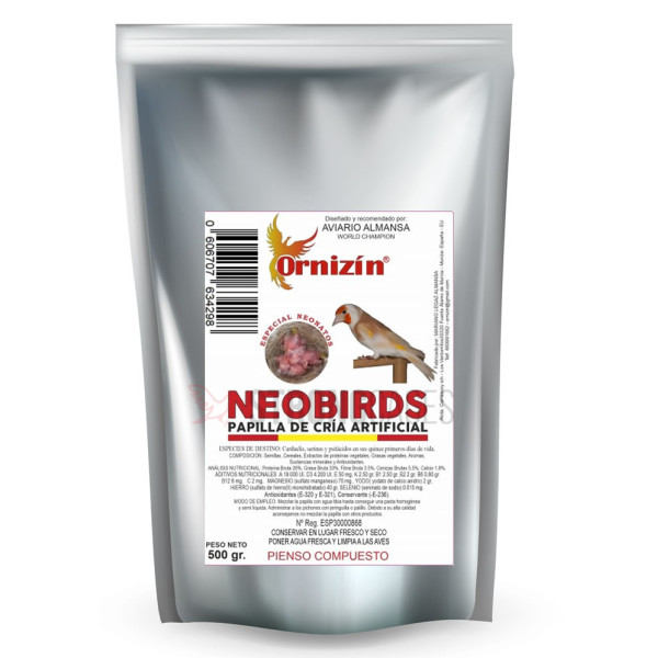 NeoBirds Papilla para la cría artificial de Ornizin Aves papilleras