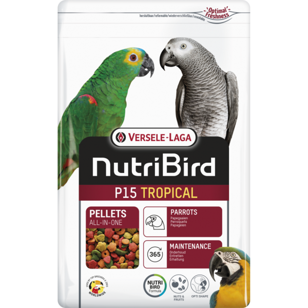 Nutribird P15 Tropical (pienso de mantenimiento completo y equilibrado para papagayos) Comida para loros