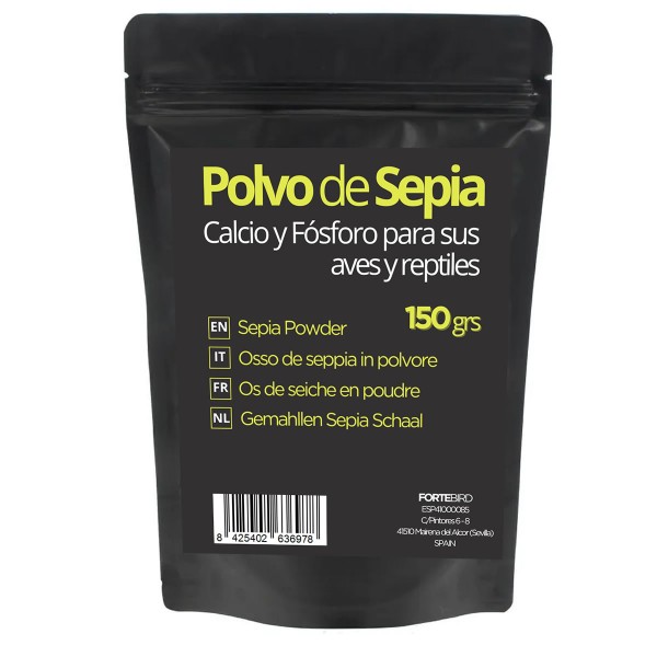 Polvo de Sepia | Fuente natural de Calcio y Fósforo para sus aves 150 grs