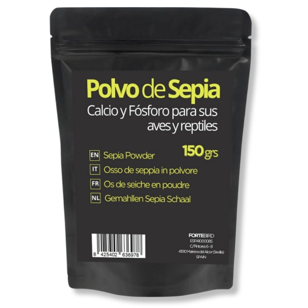 Polvo de Sepia | Fuente natural de Calcio y Fósforo para sus aves 150 grs